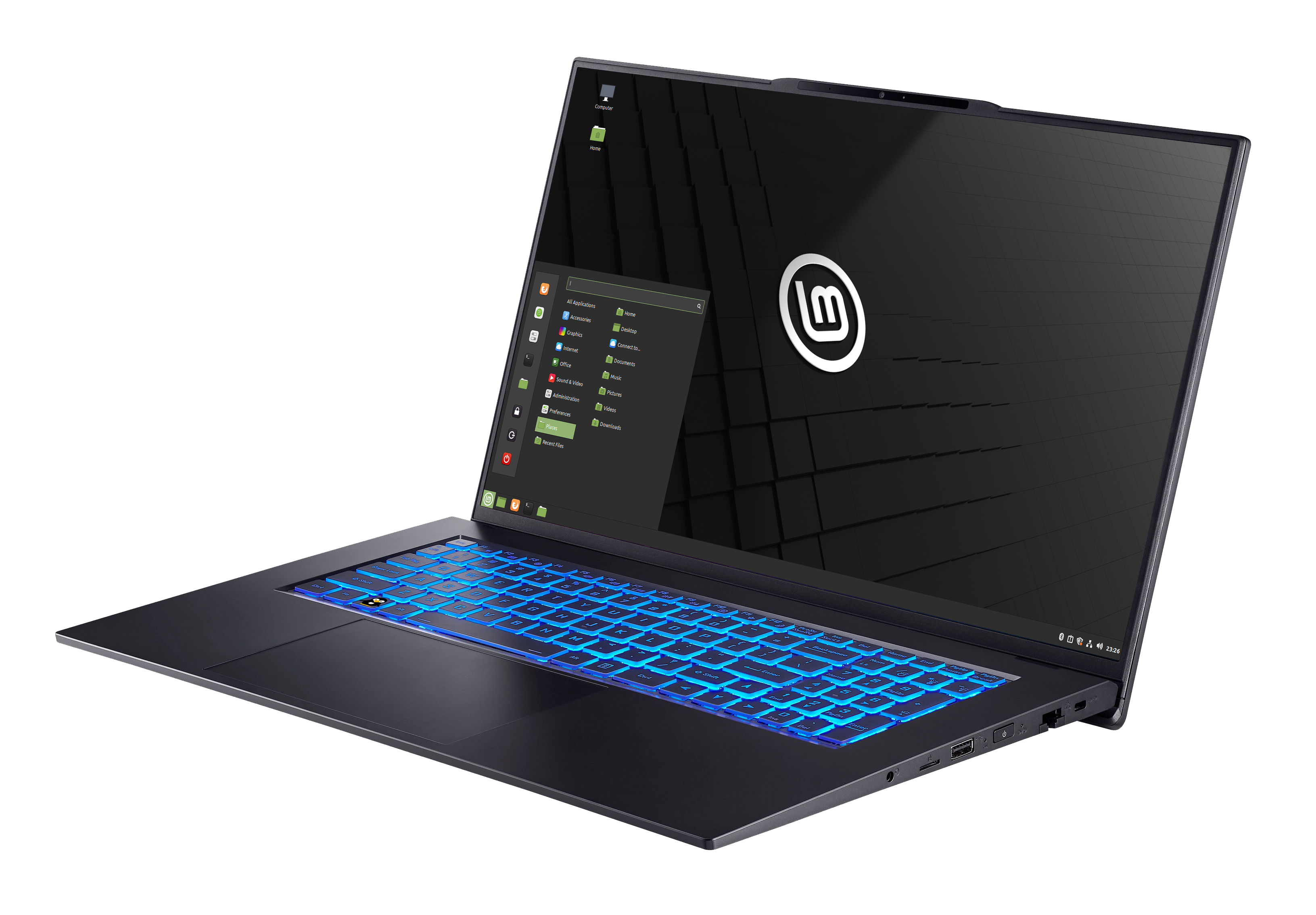 Image of laptop running Linux Mint Cinnamon
